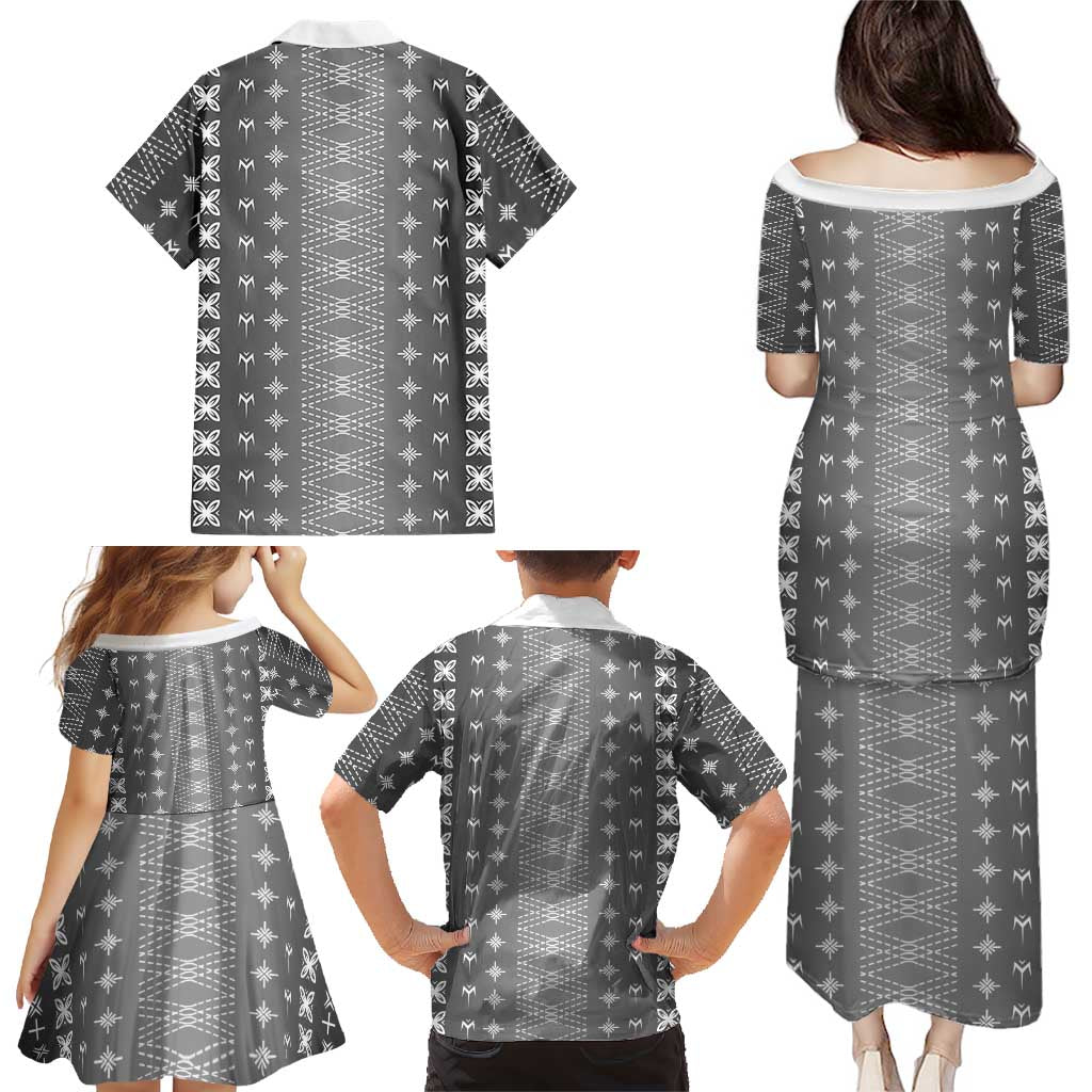 Black Samoa Malu Tattoo Inspired Family Matching Puletasi and Hawaiian Shirt - Polynesian Pride