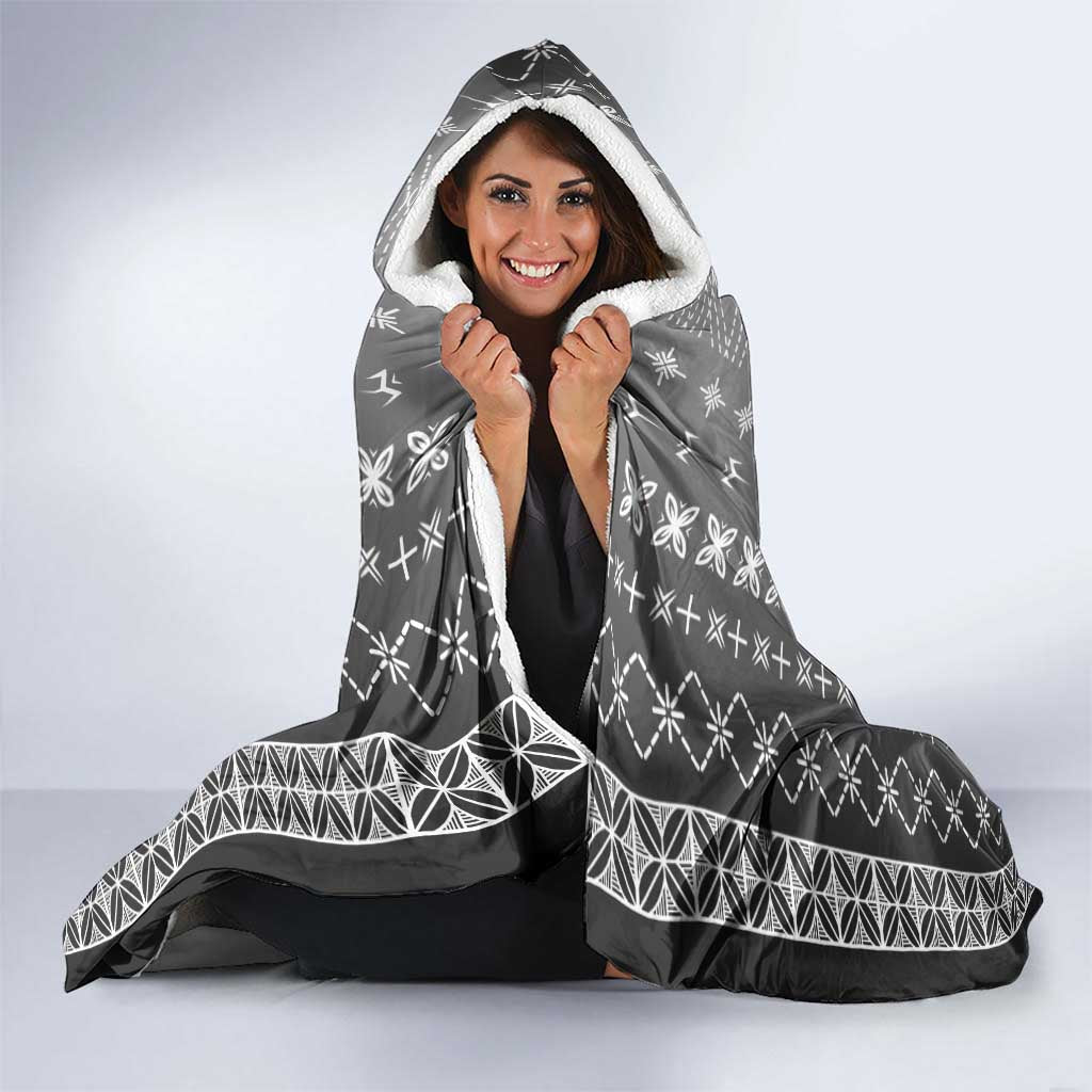 Black Samoa Malu Tattoo Inspired Hooded Blanket - Polynesian Pride