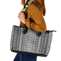Black Samoa Malu Tattoo Inspired Leather Tote Bag LT05 Black - Polynesian Pride