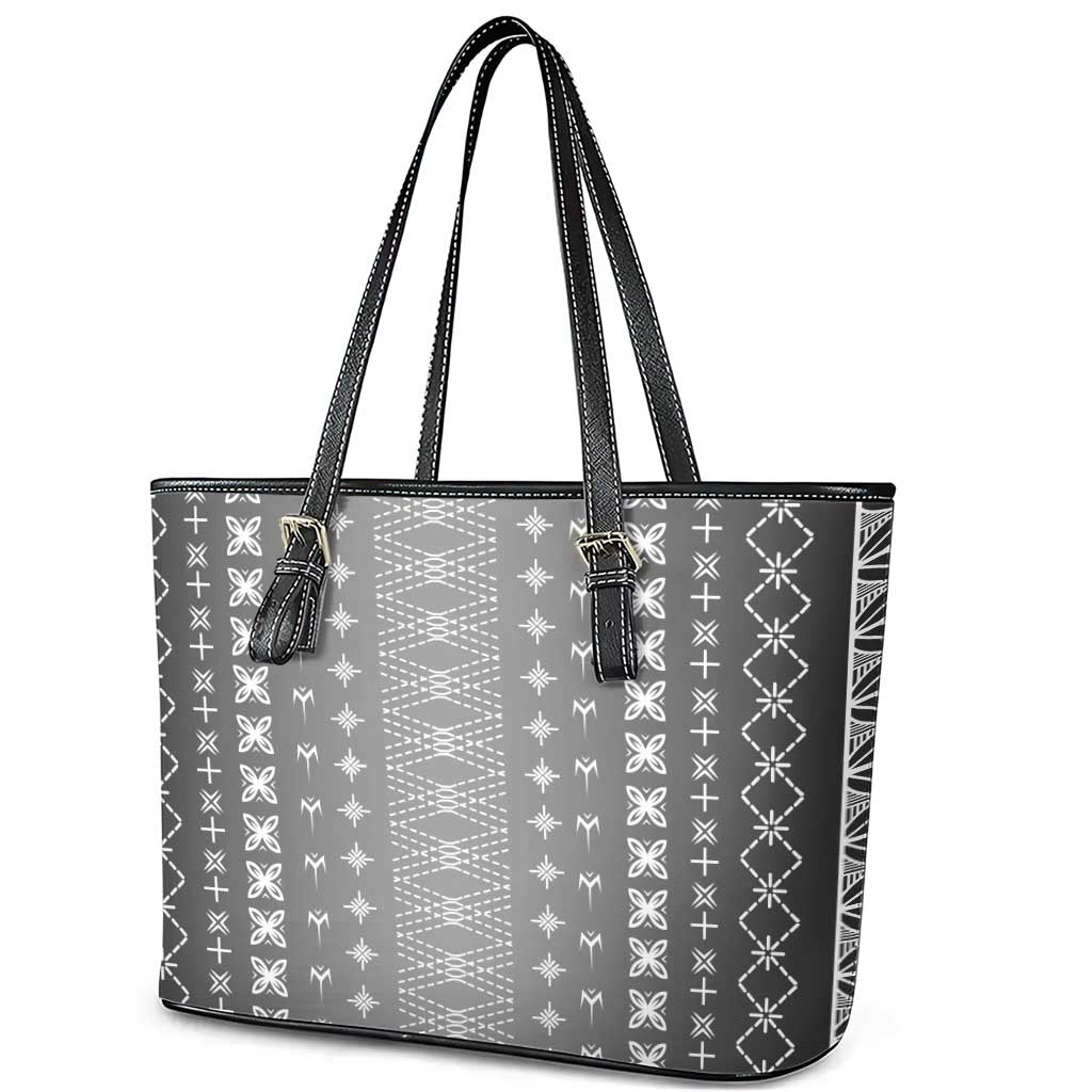 Black Samoa Malu Tattoo Inspired Leather Tote Bag LT05 - Polynesian Pride