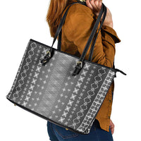 Black Samoa Malu Tattoo Inspired Leather Tote Bag LT05 - Polynesian Pride