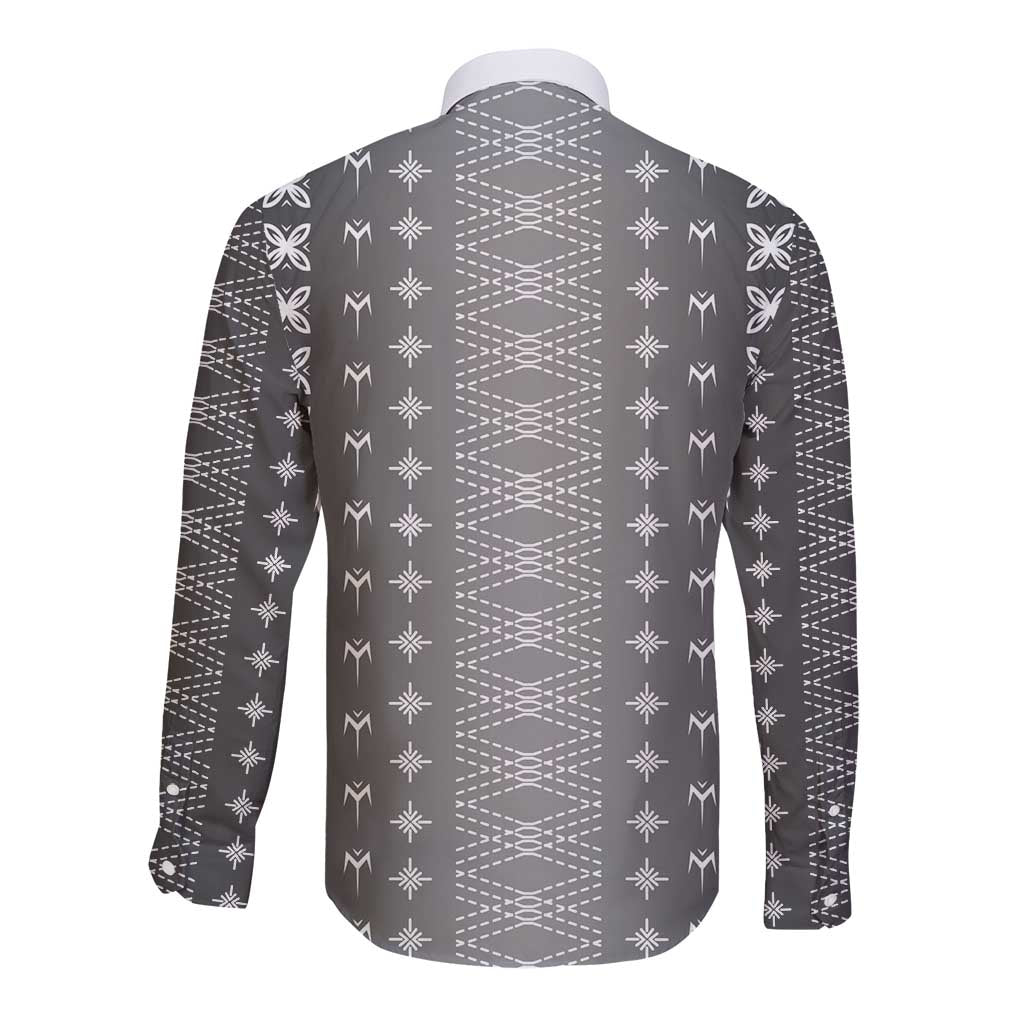 Black Samoa Malu Tattoo Inspired Long Sleeve Button Shirt LT05 - Polynesian Pride
