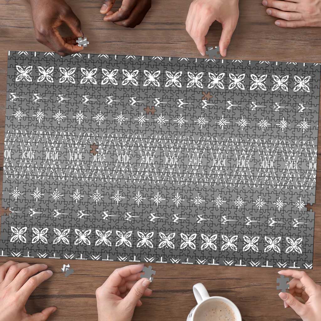 Black Samoa Malu Tattoo Inspired Puzzle - Polynesian Pride