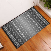 Black Samoa Malu Tattoo Inspired Rubber Doormat - Polynesian Pride