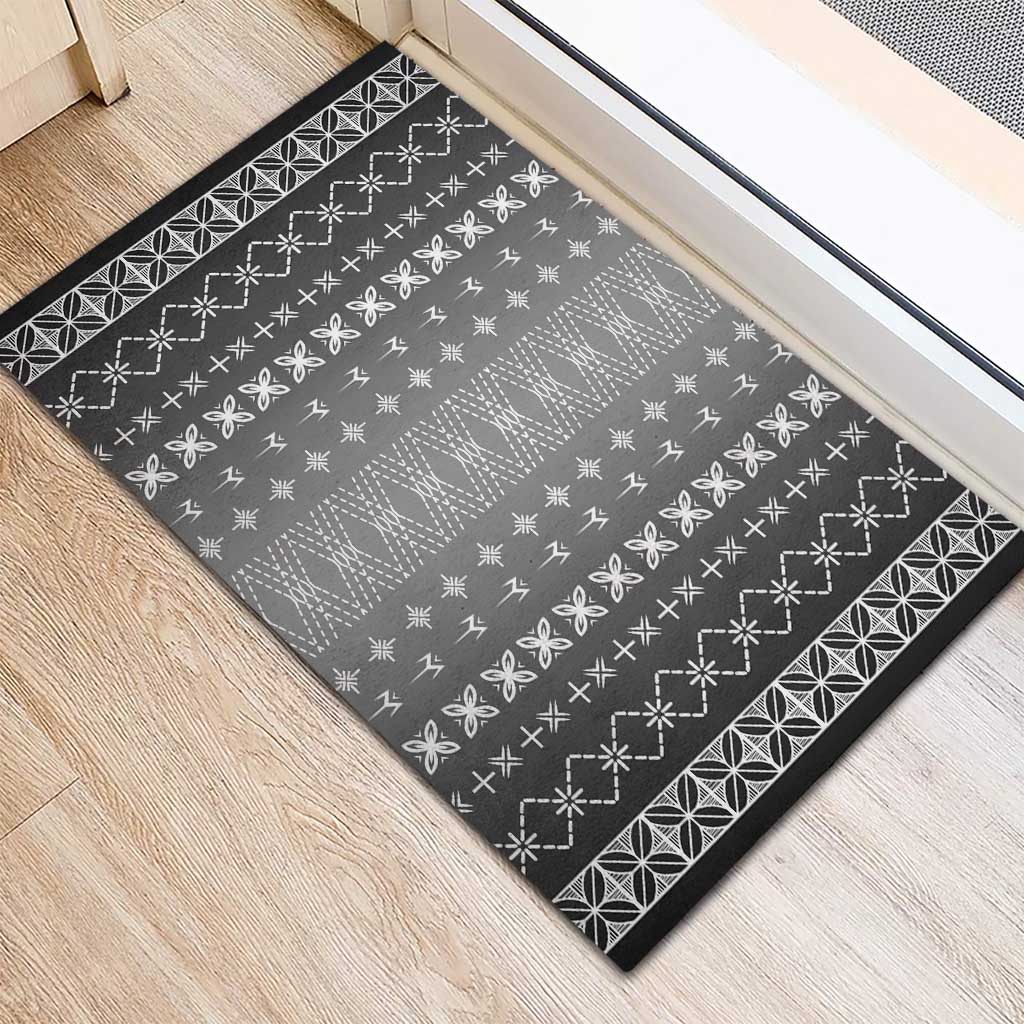 Black Samoa Malu Tattoo Inspired Rubber Doormat - Polynesian Pride
