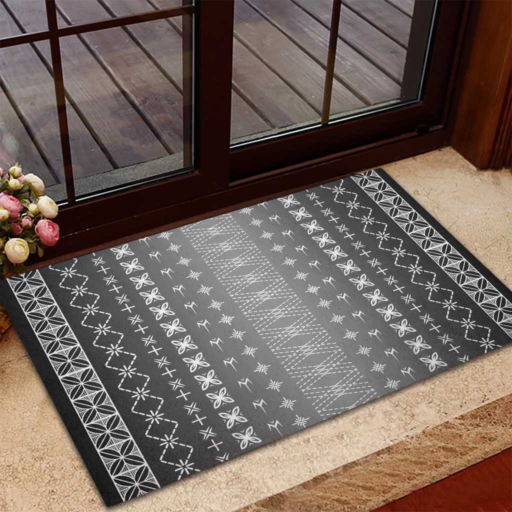 Black Samoa Malu Tattoo Inspired Rubber Doormat - Polynesian Pride