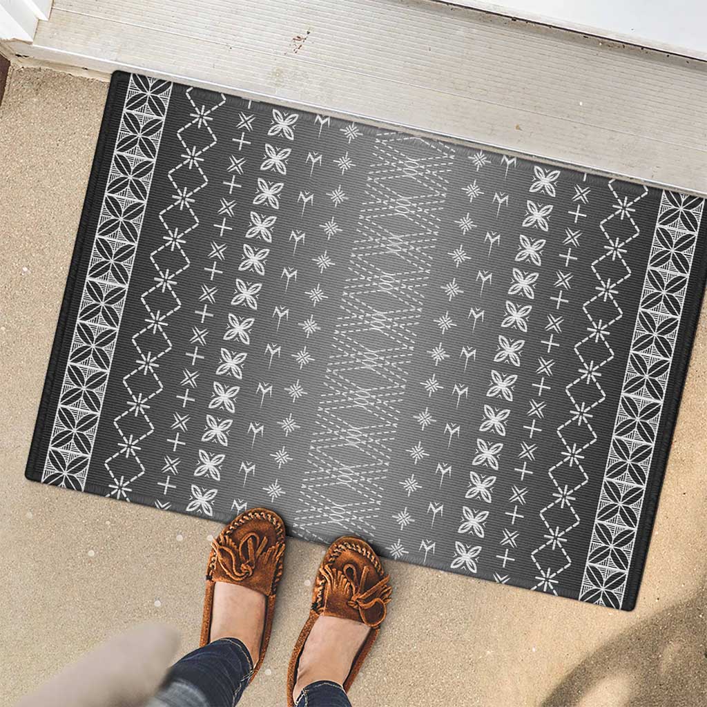 Black Samoa Malu Tattoo Inspired Rubber Doormat - Polynesian Pride