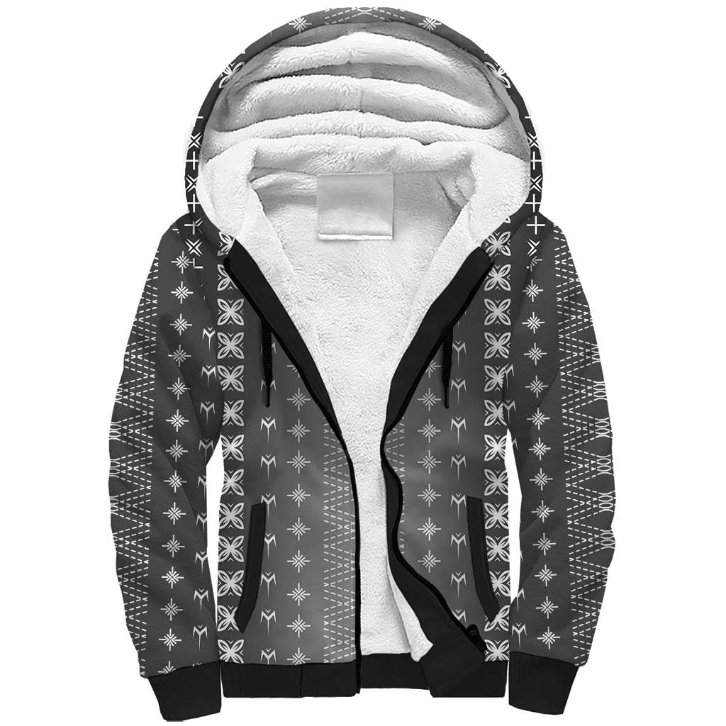 Black Samoa Malu Tattoo Inspired Sherpa Hoodie LT05 Unisex Black - Polynesian Pride