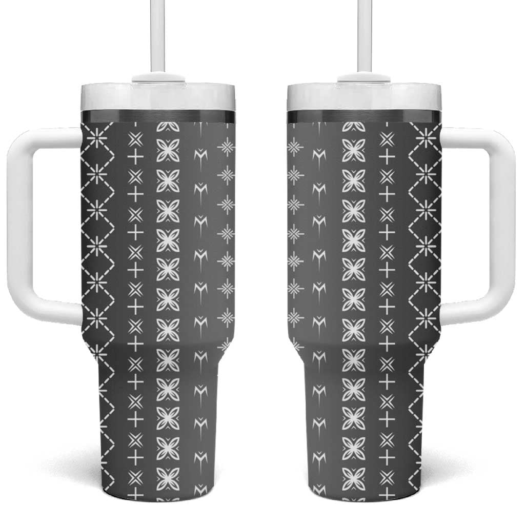 Black Samoa Malu Tattoo Inspired Tumbler With Handle LT05 One Size: 40 oz Black - Polynesian Pride