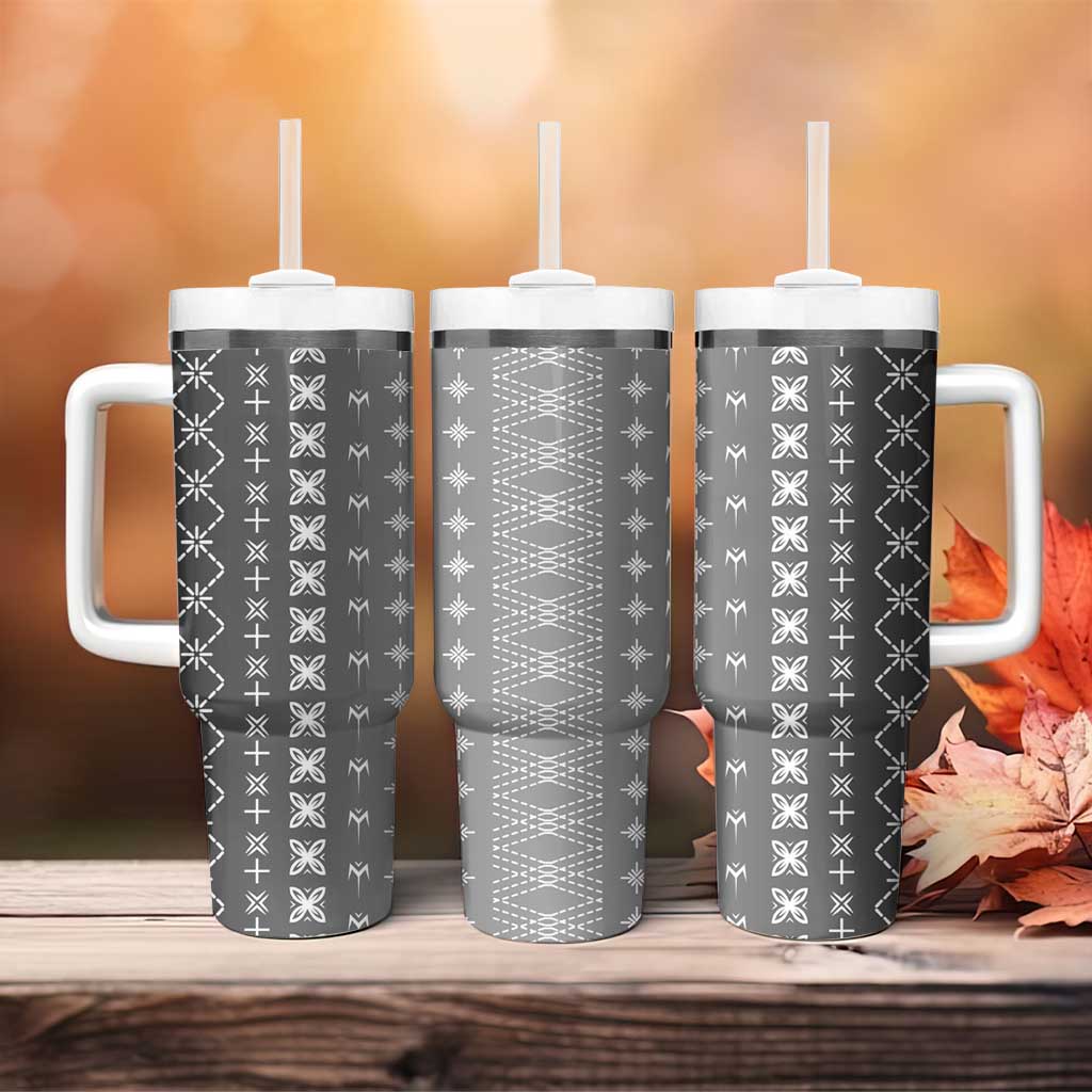 Black Samoa Malu Tattoo Inspired Tumbler With Handle LT05 - Polynesian Pride