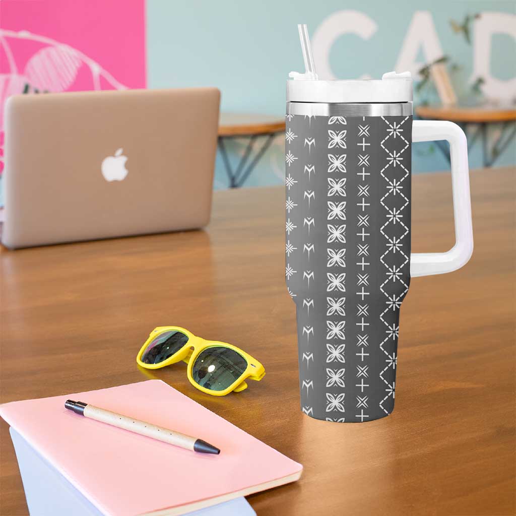 Black Samoa Malu Tattoo Inspired Tumbler With Handle LT05 - Polynesian Pride