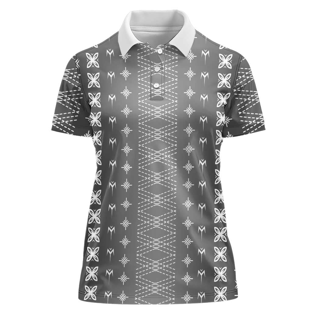 Black Samoa Malu Tattoo Inspired Women Polo Shirt LT05 Female Black - Polynesian Pride