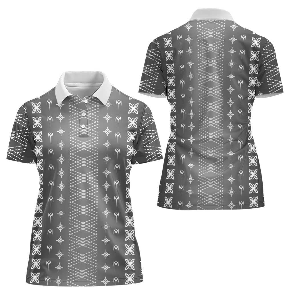 Black Samoa Malu Tattoo Inspired Women Polo Shirt LT05 - Polynesian Pride