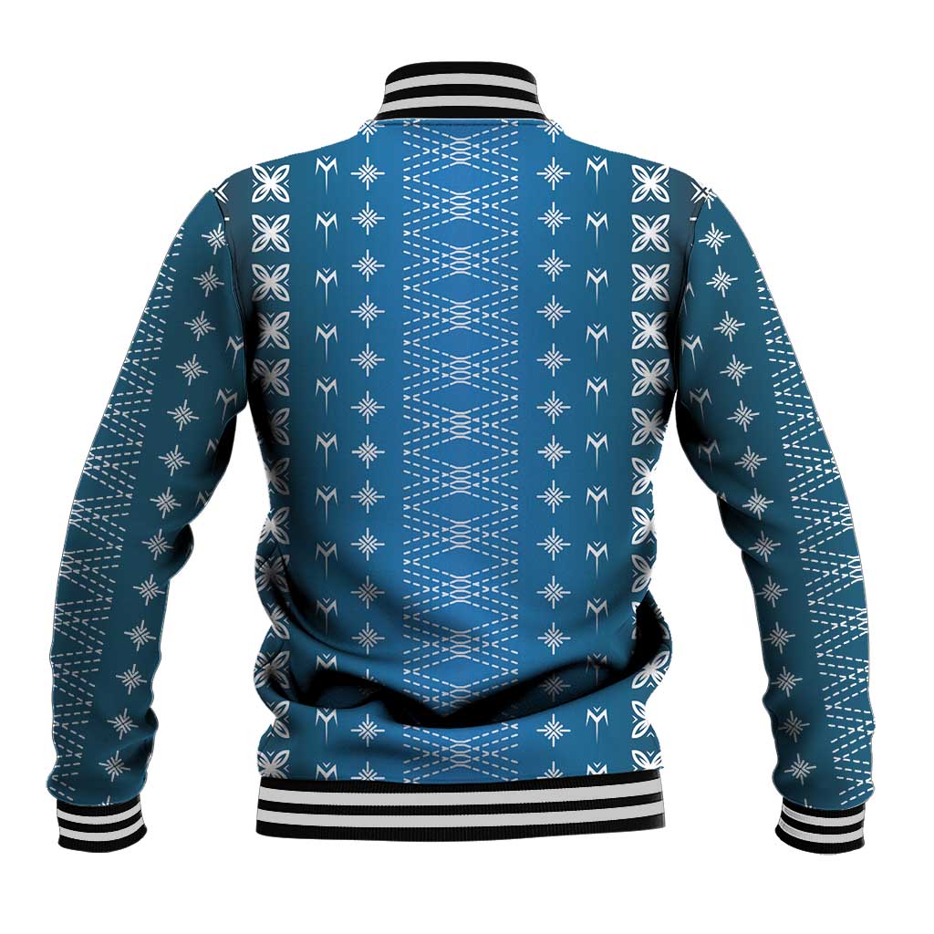 Blue Samoa Malu Tattoo Inspired Baseball Jacket LT05 - Polynesian Pride