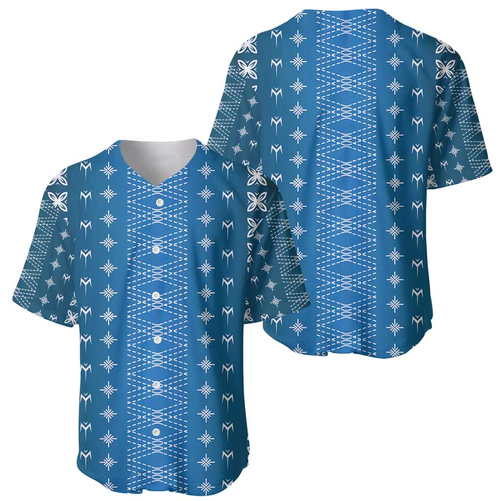 Blue Samoa Malu Tattoo Inspired Baseball Jersey - Polynesian Pride
