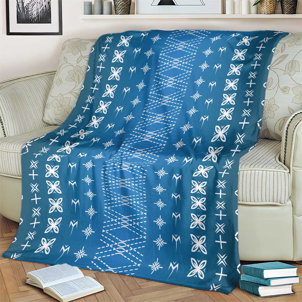 Blue Samoa Malu Tattoo Inspired Blanket - Polynesian Pride