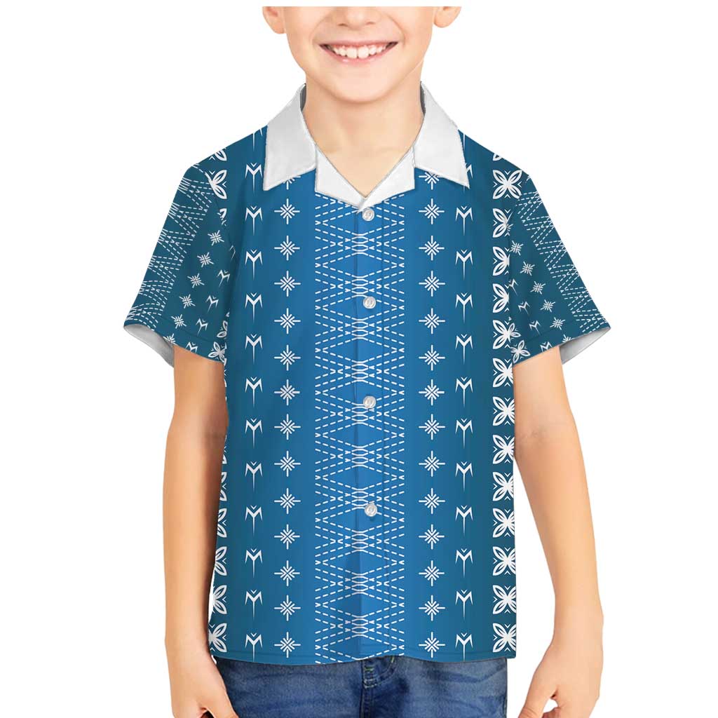 Blue Samoa Malu Tattoo Inspired Family Matching Mermaid Dress and Hawaiian Shirt - Polynesian Pride