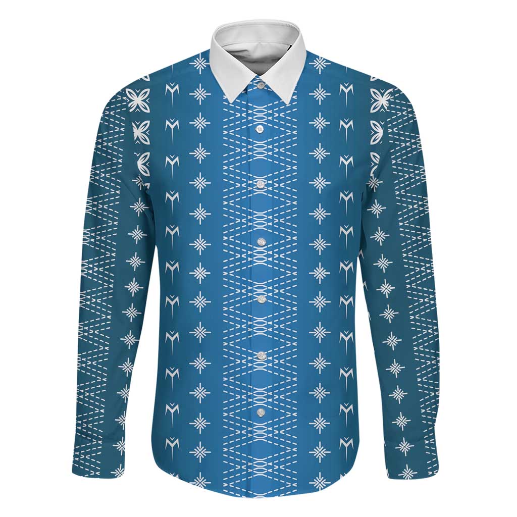 Blue Samoa Malu Tattoo Inspired Family Matching Puletasi and Hawaiian Shirt - Polynesian Pride