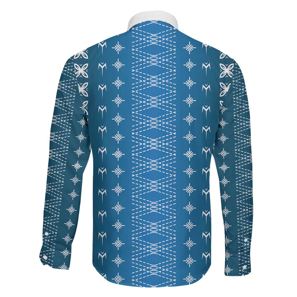 Blue Samoa Malu Tattoo Inspired Family Matching Puletasi and Hawaiian Shirt - Polynesian Pride