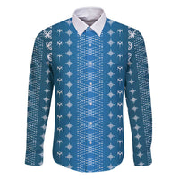 Blue Samoa Malu Tattoo Inspired Family Matching Tank Maxi Dress and Hawaiian Shirt - Polynesian Pride