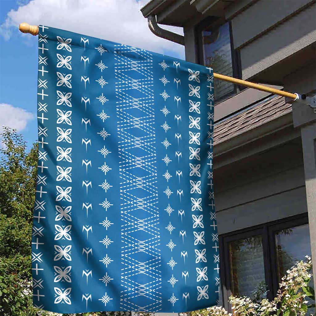 Blue Samoa Malu Tattoo Inspired Garden Flag - Polynesian Pride