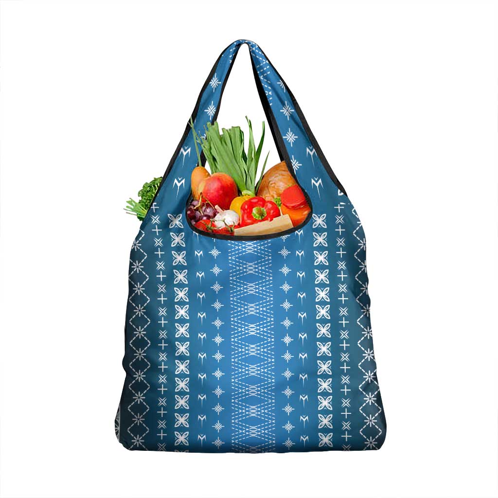 Blue Samoa Malu Tattoo Inspired Grocery Bag LT05 1-pack One Size Blue - Polynesian Pride