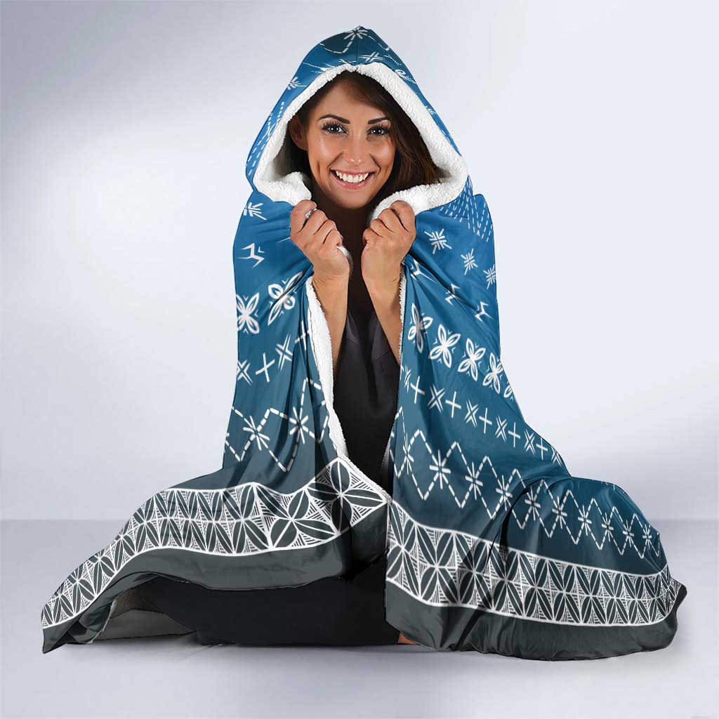 Blue Samoa Malu Tattoo Inspired Hooded Blanket - Polynesian Pride