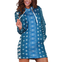 Blue Samoa Malu Tattoo Inspired Hoodie Dress LT05 Blue - Polynesian Pride