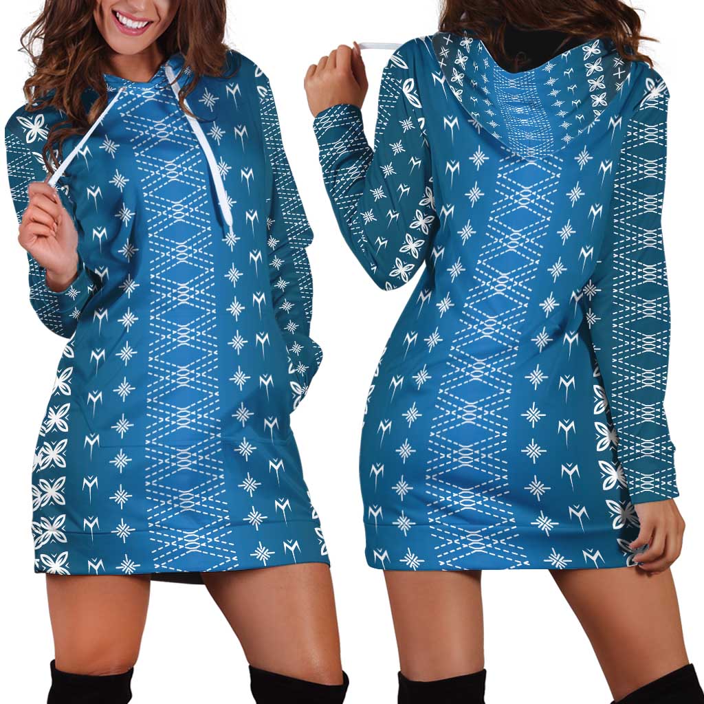 Blue Samoa Malu Tattoo Inspired Hoodie Dress LT05 - Polynesian Pride