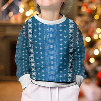 Blue Samoa Malu Tattoo Inspired Kid Ugly Christmas Sweater LT05 - Polynesian Pride