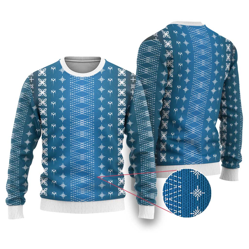 Blue Samoa Malu Tattoo Inspired Ugly Christmas Sweater - Polynesian Pride