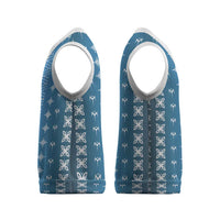 Blue Samoa Malu Tattoo Inspired Christmas Knitted V-Neck Vest LT05 - Polynesian Pride