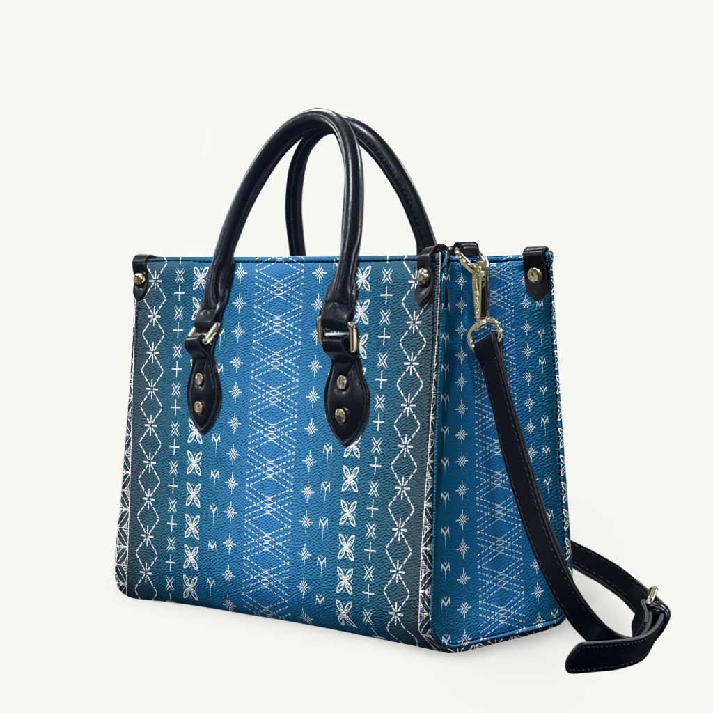 Blue Samoa Malu Tattoo Inspired Leather Bag LT05 Blue - Polynesian Pride