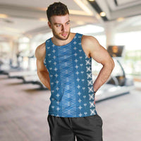 Blue Samoa Malu Tattoo Inspired Men Tank Top LT05 Blue - Polynesian Pride