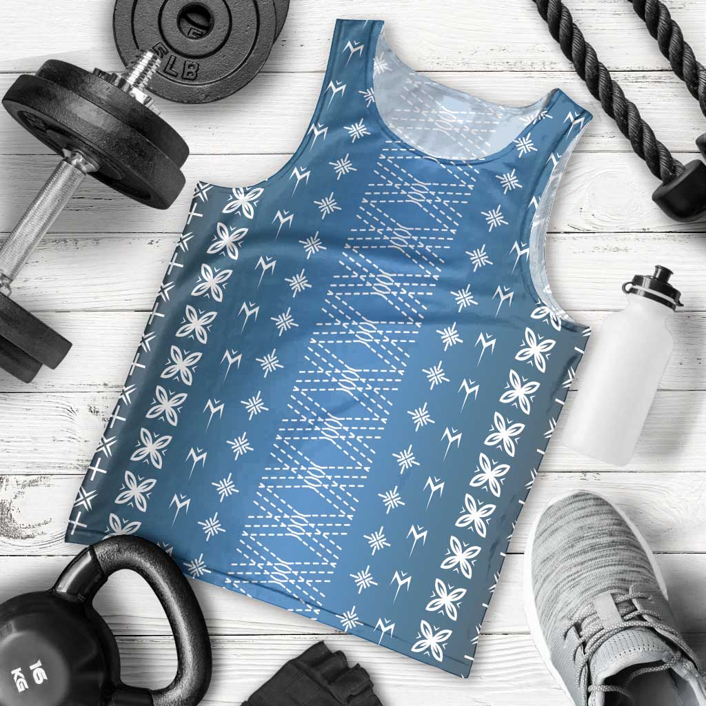 Blue Samoa Malu Tattoo Inspired Men Tank Top LT05 - Polynesian Pride
