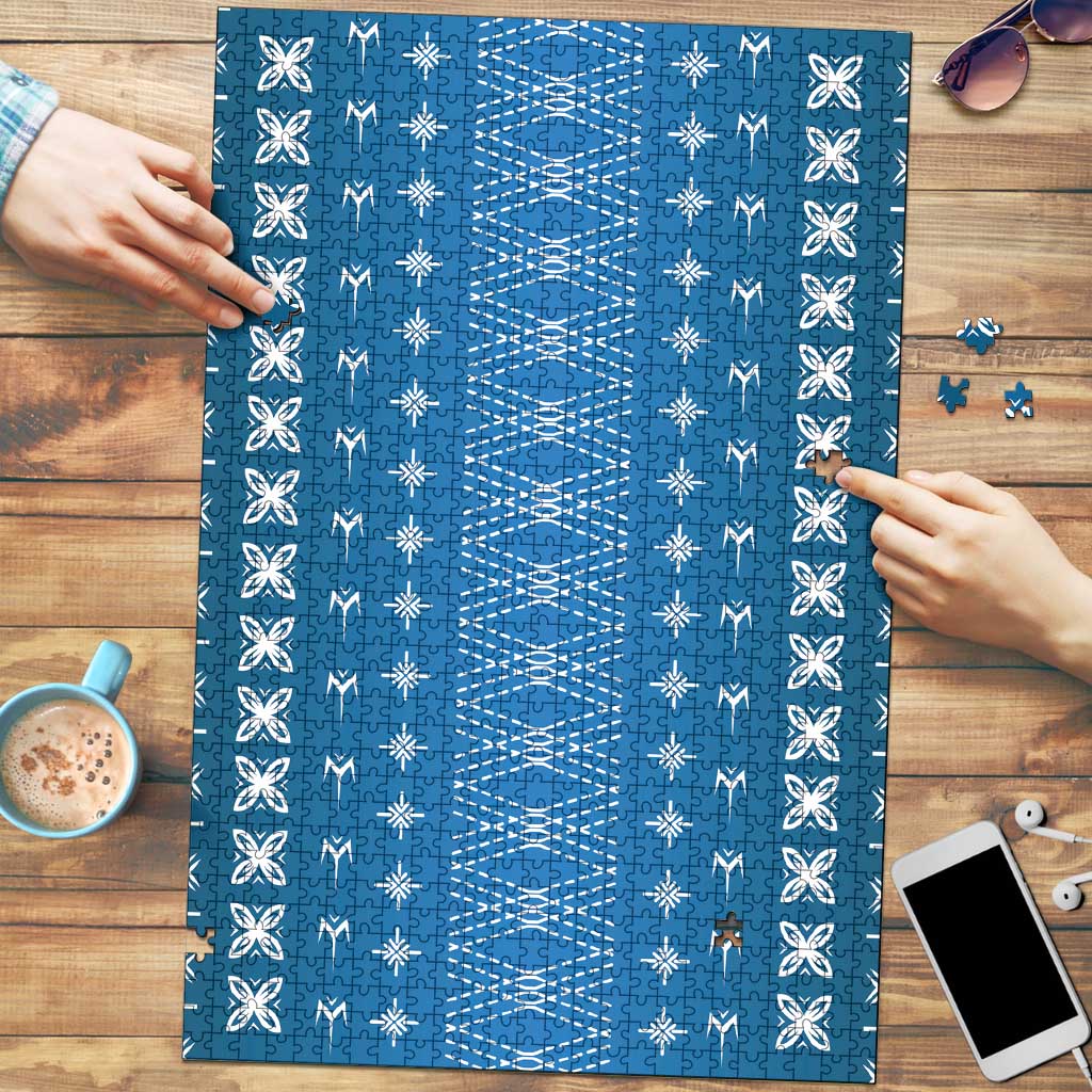 Blue Samoa Malu Tattoo Inspired Puzzle - Polynesian Pride