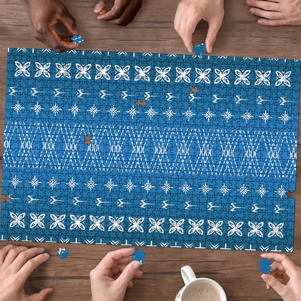 Blue Samoa Malu Tattoo Inspired Puzzle - Polynesian Pride
