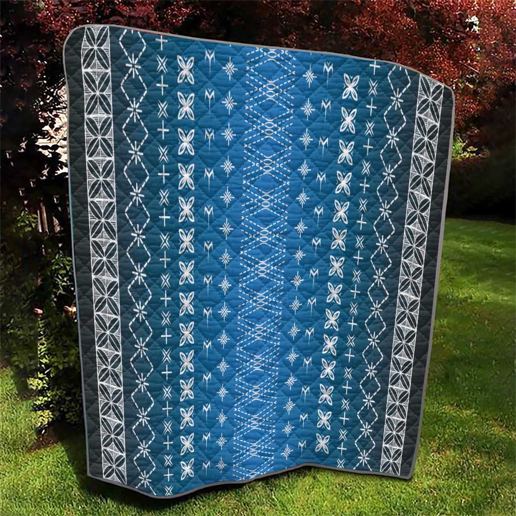 Blue Samoa Malu Tattoo Inspired Quilt - Polynesian Pride