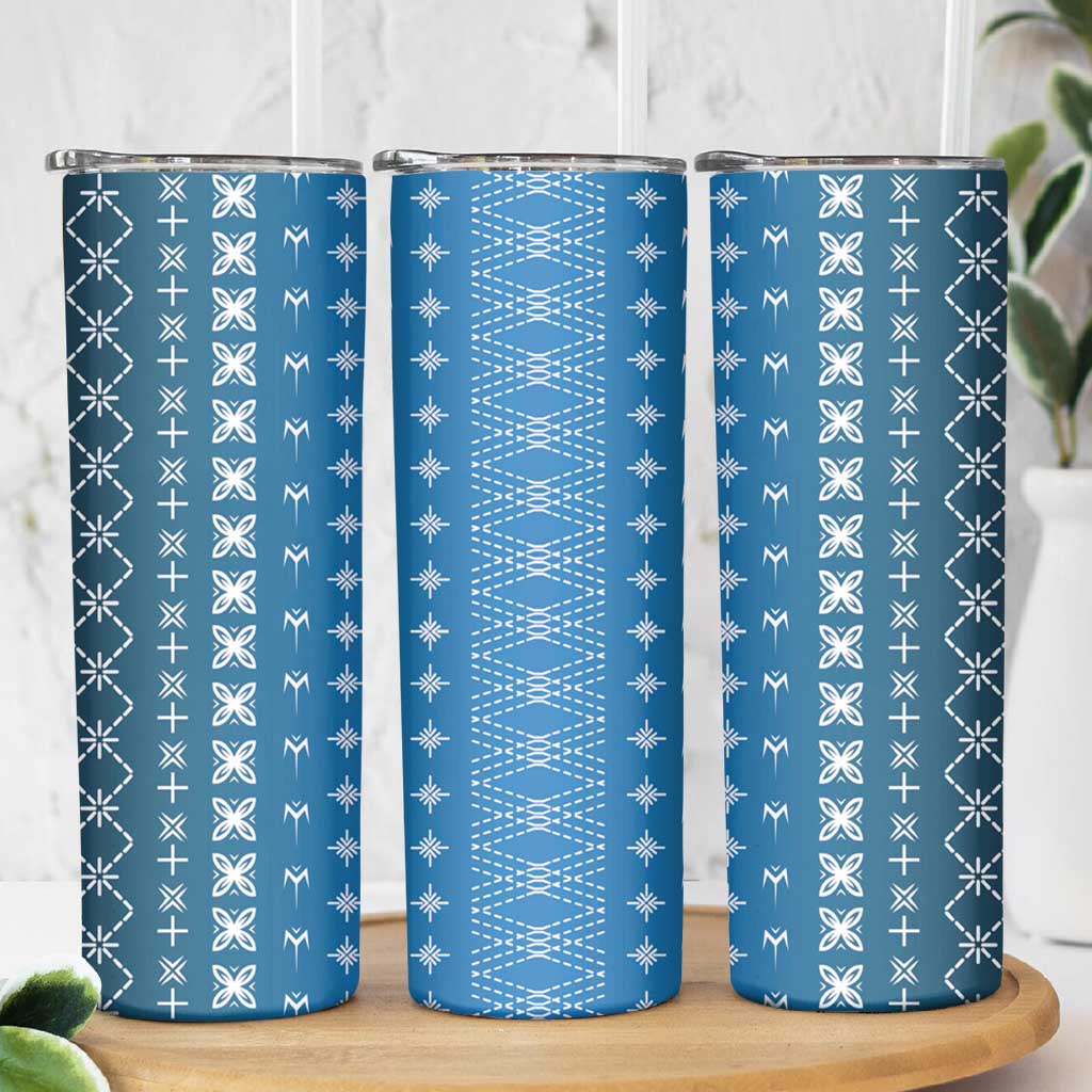 Blue Samoa Malu Tattoo Inspired Skinny Tumbler LT05 - Polynesian Pride