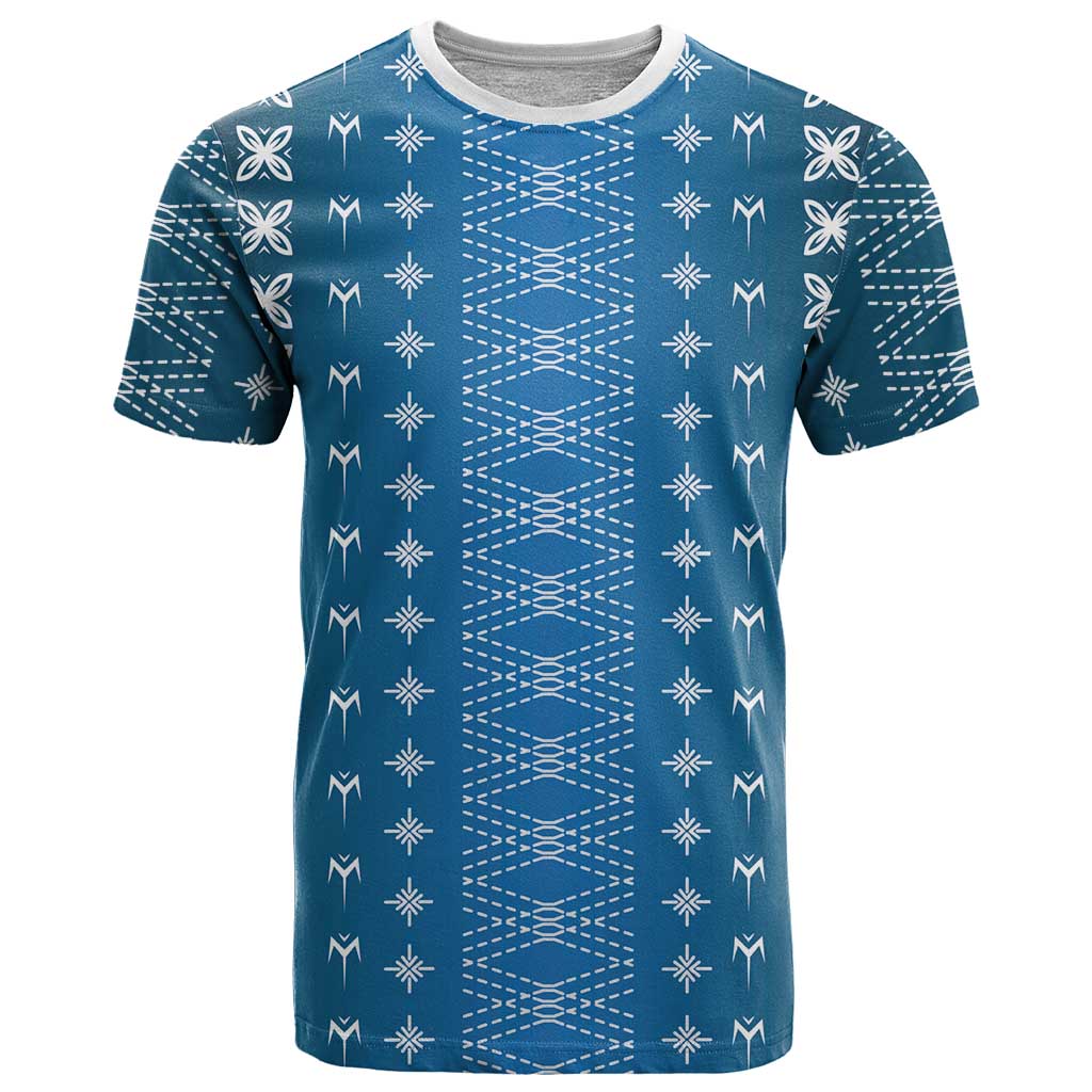 Blue Samoa Malu Tattoo Inspired T Shirt LT05 Blue - Polynesian Pride