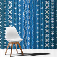 Blue Samoa Malu Tattoo Inspired Window Curtain - Polynesian Pride