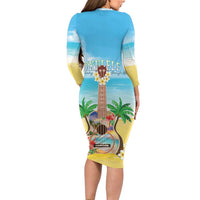 Hawaiian Ukulele Family Matching Long Sleeve Bodycon Dress and Hawaiian Shirt Sound Of Happiness LT05 - Polynesian Pride