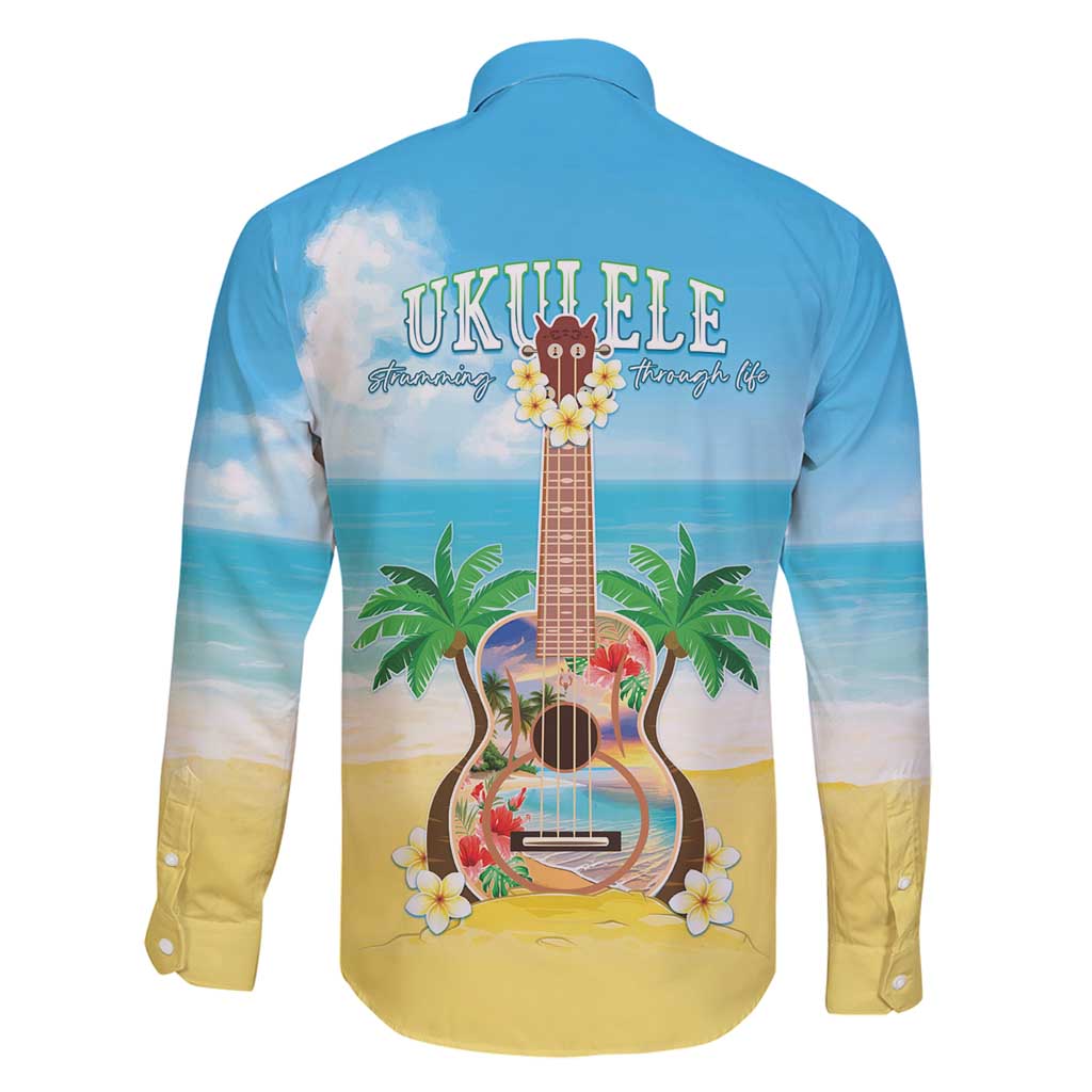 Hawaiian Ukulele Family Matching Off Shoulder Maxi Dress and Hawaiian Shirt Sound Of Happiness LT05 - Polynesian Pride