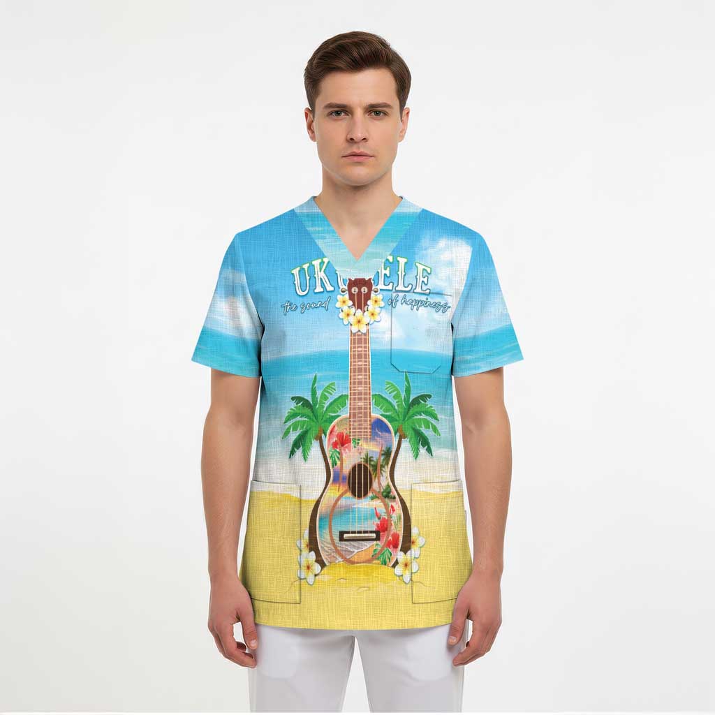 Hawaiian Ukulele Scrub Top Sound Of Happiness - Polynesian Pride