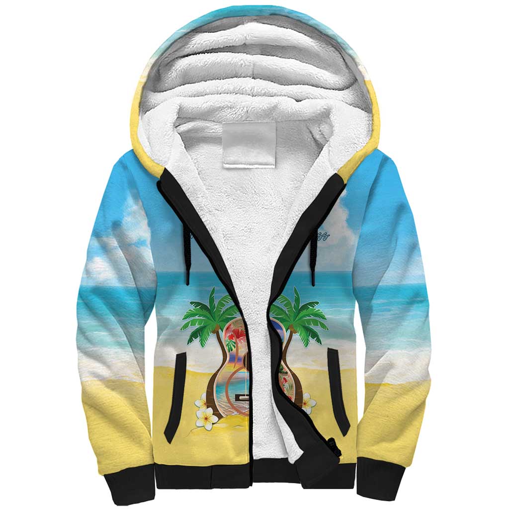 Hawaiian Ukulele Sherpa Hoodie Sound Of Happiness
