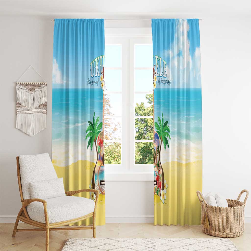 Hawaiian Ukulele Window Curtain Sound Of Happiness
