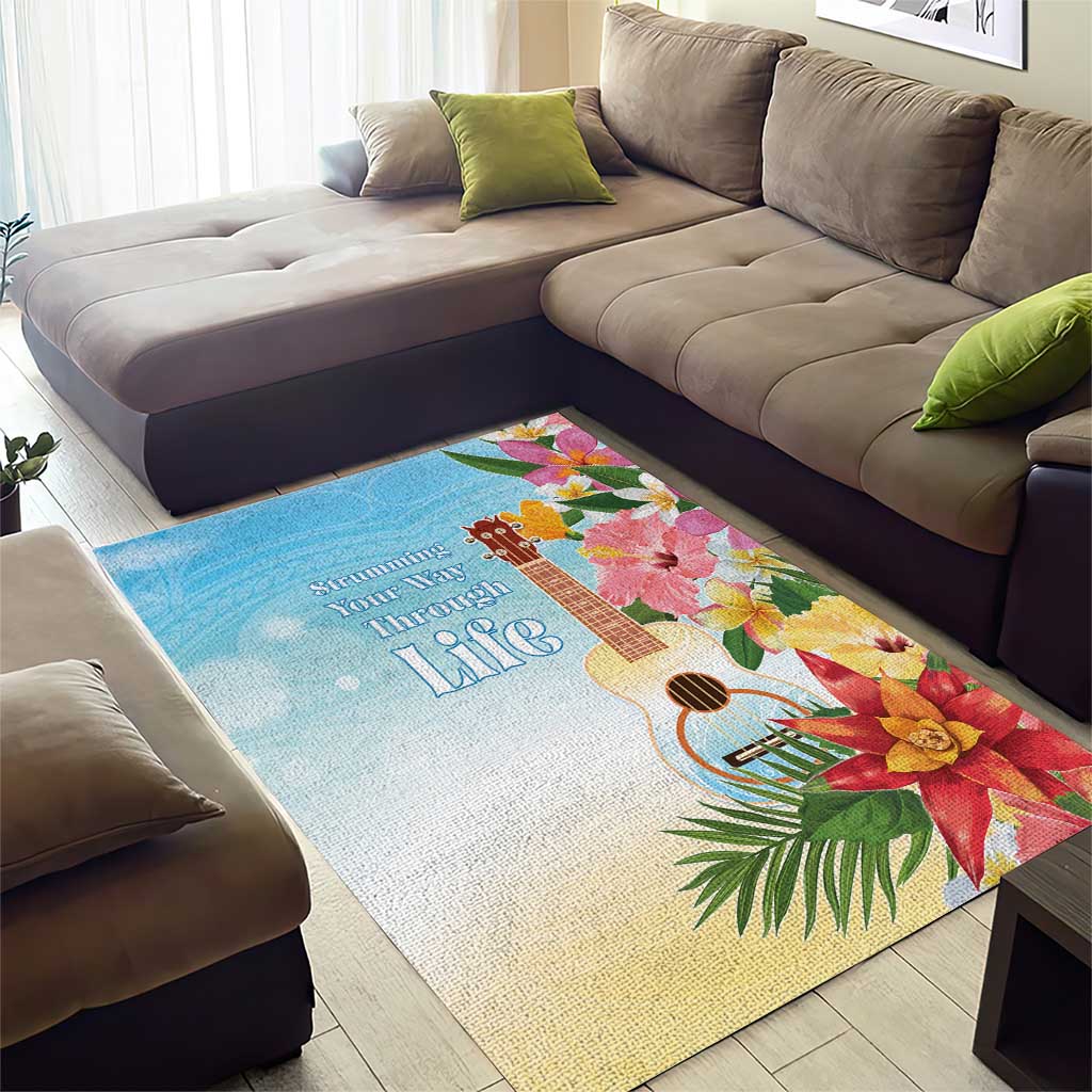National Ukulele Day Area Rug Tropical Vibe