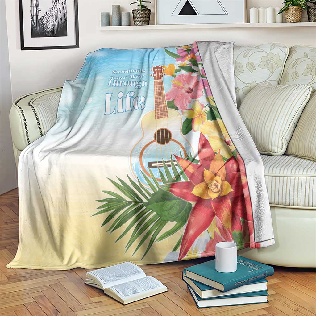 National Ukulele Day Blanket Tropical Vibe