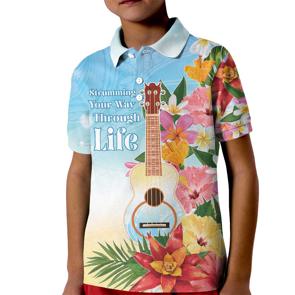 National Ukulele Day Kid Polo Shirt Tropical Vibe LT05 Kid Colorful - Polynesian Pride