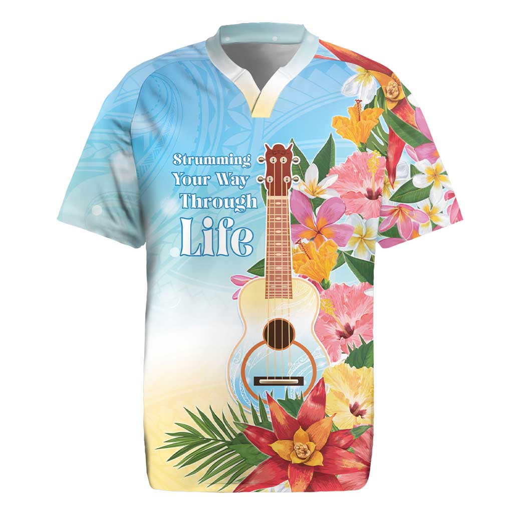 National Ukulele Day Rugby Jersey Tropical Vibe LT05 Colorful - Polynesian Pride